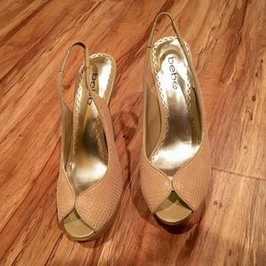 Bebe Bianca Tan Shoes
